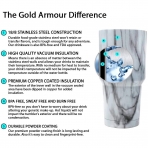 Gold Armour 890 mL elik Termos(Beyaz)