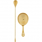 Barfly 3 Para Paslanmaz elik Kokteyl Seti (Gold)