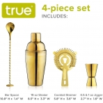 True  4 Para Paslanmaz elik Shaker Seti (Gold)