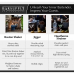 BARSUPPLY 4 Par�a Paslanmaz �elik Shaker Seti (Rainbow)