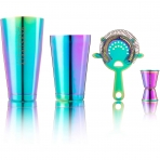 BARSUPPLY 4 Par�a Paslanmaz �elik Shaker Seti (Rainbow)