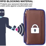Apadi  RFID Korumal Kadn Deri Czdan (Kahverengi)