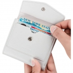 AGBIADD RFID Korumal Erkek Deri Kartlk (Beyaz)
