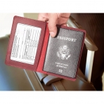 AGBIADD RFID Korumal Erkek Deri Pasaportluk (Krmz)