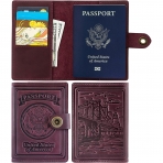 Villini RFID Korumal Erkek Deri Pasaportluk (Bordo)