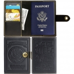 Villini RFID Korumal Erkek Deri Pasaportluk (Siyah)