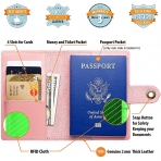 Villini RFID Korumal Erkek Deri Pasaportluk (Pembe)