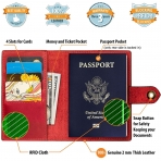 Villini RFID Korumal Erkek Deri Pasaportluk (Krmz)