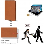 POLARE ORIGINAL RFID Korumal Kadn Deri Pasaportluk (Brown)