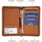 POLARE ORIGINAL RFID Korumal Kadn Deri Pasaportluk (Brown)