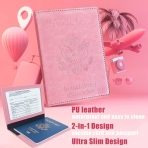 Sizobi RFID Korumal Kadn Deri Pasaportluk (Pembe)