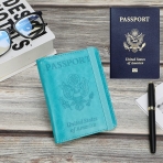 GDTK RFID Korumal Kadn Deri Pasaportluk (Sky Blue)