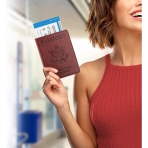 HVSVH RFID Korumal Erkek Deri Pasaportluk (Krmz)