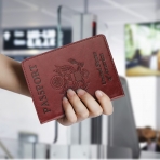 HVSVH RFID Korumal Erkek Deri Pasaportluk (Krmz)