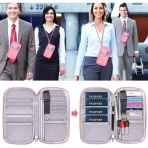 jiemei RFID Korumal Kadn Nylon Pasaportluk Czdan (Pembe)