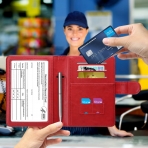 MCmolis RFID Korumal Erkek Deri Pasaportluk (Krmz)