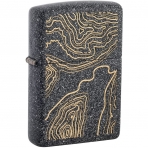 Zippo Topo Map Design Iron Stone Pocket akmak