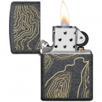 Zippo Topo Map Design Iron Stone Pocket akmak