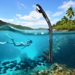 Aegend Dry Snorkel, Dive Mask Easy-Breath Free Diving Snorkel for