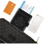 Anbelideb RFID Korumal Kadn Deri Pasaportluk (Siyah)