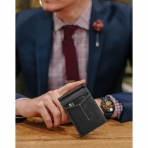 SERMAN BRANDS RFID Korumal Erkek Deri Czdan (Siyah)