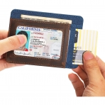 VBAX RFID Korumal Erkek Deri Kartlk (Mavi)