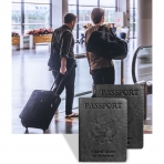 Victoper RFID Korumal Kadn Deri Pasaportluk (Siyah)(2 Adet)