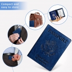 Oulsun RFID Korumal Erkek Deri Pasaportluk (Mavi)