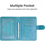 YIXXI RFID Korumal Kadn Deri Pasaportluk (Mavi)