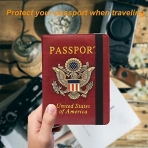 FACATH RFID Korumal Deri Pasaportluk (Krmz)
