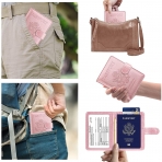 Zekkaome RFID Korumal Deri Pasaportluk (Rose Gold)