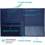 123 Cheap Checks Erkek Deri Pasaportluk (Mavi)