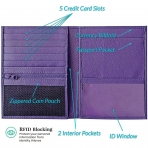 123 Cheap Checks Erkek Deri Pasaportluk (Mor)