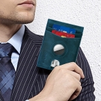 doeboe RFID Korumal Erkek Deri Czdan (Mavi)