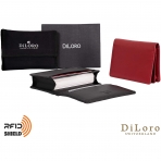 DiLoro RFID Korumal Kadn Deri Czdan (Tan Rengi)