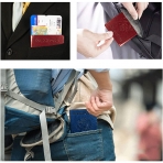 FAN ONUO RFID Korumal Kadn Deri Pasaportluk (Krmz)