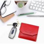 Badiya RFID Korumal� Kad�n Deri C�zdan (K�rm�z�)