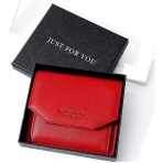 Badiya RFID Korumal� Kad�n Deri C�zdan (K�rm�z�)