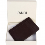 FANDI  RFID Korumal Erkek Deri Kartlk (Kahverengi)