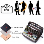 Perenne RFID Korumal Kadn Deri Czdan (Black)