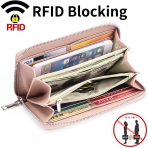 GOIACII RFID Korumal Kadn Deri Czdan (Pembe)