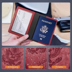 Feotenn RFID Korumal Deri Pasaportluk (Yeil/Krmz)(2 Adet)