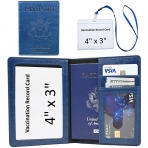 JIAITTOR RFID Korumal Kadn Deri Pasaportluk (Mavi)