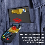 REXKEY RFID Korumal Erkek Deri Kartlk (Siyah)