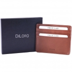 DiLoro RFID Korumal Kadn Deri Kartlk (Tan Rengi)