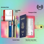 CXPZG RFID Korumal Kadn Deri Czdan (Renkli)