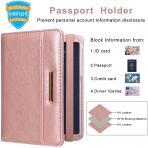 Caweet RFID Korumal Kadn Deri Czdan (Rose Gold)