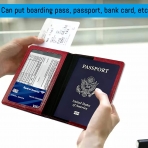 Sonloka RFID Korumal Kadn Deri Pasaportluk (Koyu Krmz)