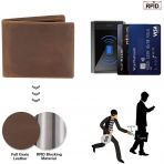 POLARE ORIGINAL RFID Korumal Erkek Deri Kartlk (Kahverengi)