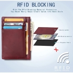 EKCIRXT RFID Korumal Kadn Deri Czdan (Krmz)